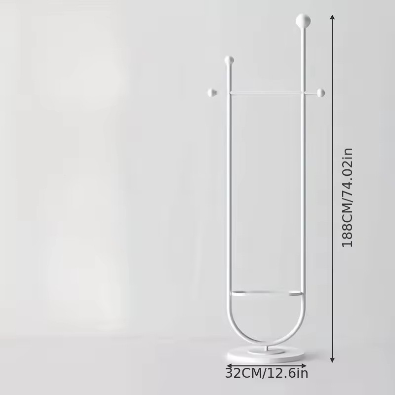 Modern Freestanding Stainless Steel Clothes Rack with Hanging Bar &