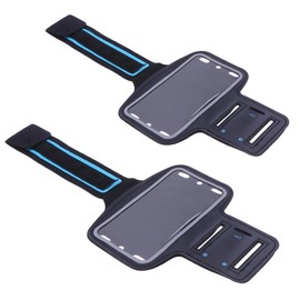 DOITOOL 2pcs Portable Sports Phone Holder Arm Bag Fitness Armband for Running Cycling Hiking Cellphone Container for Devices Black
