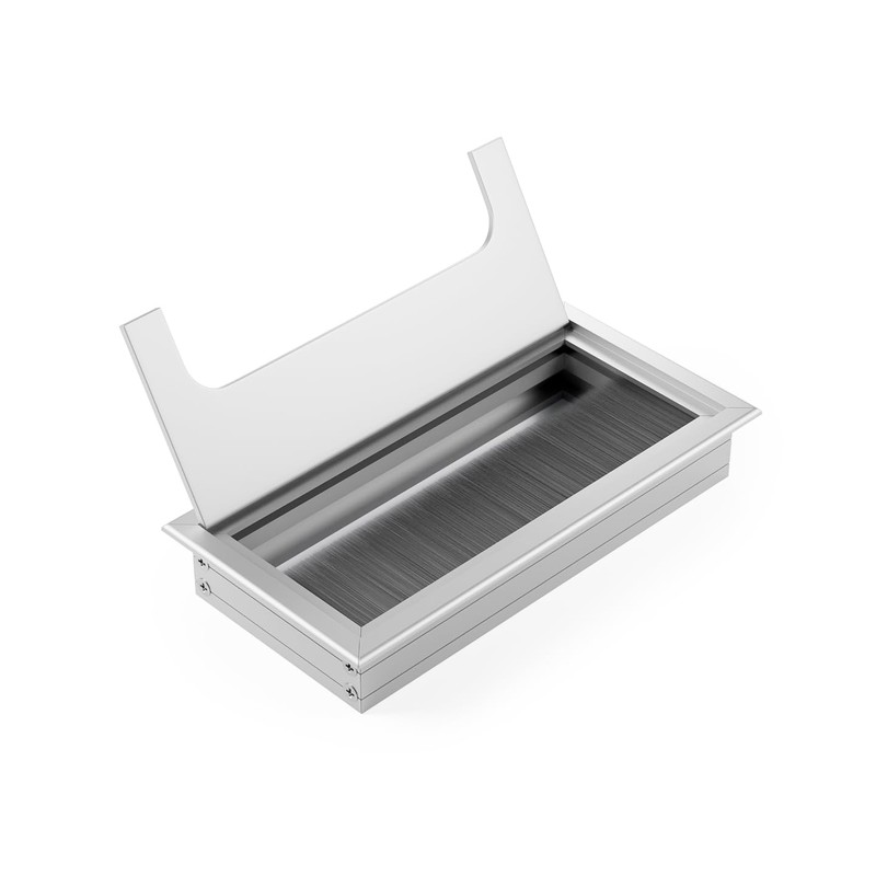ATM® Desk Cable Grommet, Aluminium with Integrated Brush and Flap,