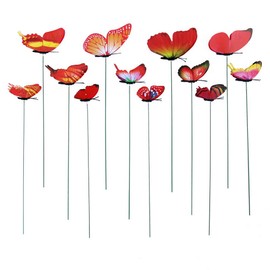Bethany Home Butterfly Figurines 12 Pcs Colorful Butterfly Garden Decoration Butterfly Decoration Imitation Butterfly 3D Butterfly Ornaments Garden Figurine Simulation Spring Design Butterfly Flower