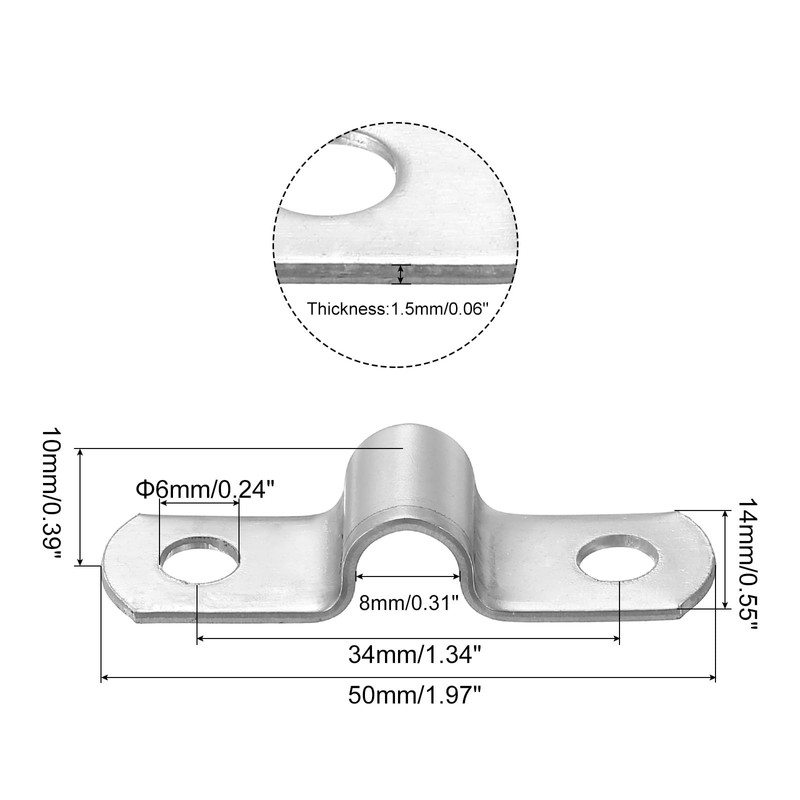 PATIKIL 1.5"/8mm Rigid Pipe Strap Clamps Set of 10 304