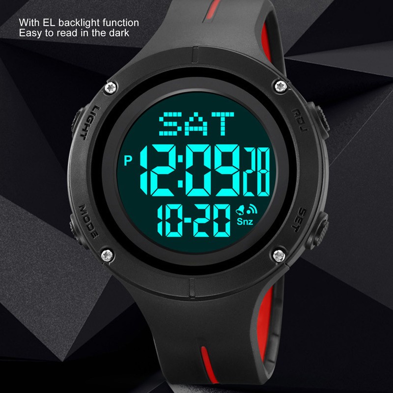 Digital Sports Watch Alarm Stopwatch Timing Waterproof Electronic Wrist Watch