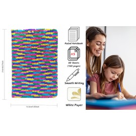 EXERZ Reversible Sequin Notebook A5 Size/Journal, Mermaid Diary/Magic Notepad, for Office/School/Gifting. Fashionable to own, Convenient to Carry and use (Rainbow)