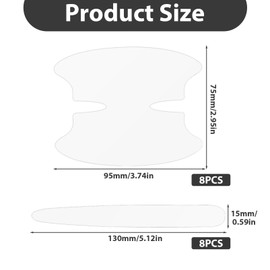 16 Pcs Car Door Handle Scratch Protector, Universal Transparent Guard Stickers Anti Wear, Invisible Accessories for Car Door Handle & Cup Protection Easy to Install Fit Most Cars