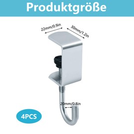 Yuiturt 4 Stück Taschenhalter für Tisch, Verstellbare Handtaschenhaken Handtaschenhalter, Tischhaken Schreibtischtaschenhalter für Schultische Bürotische Und Schlafzimmertische