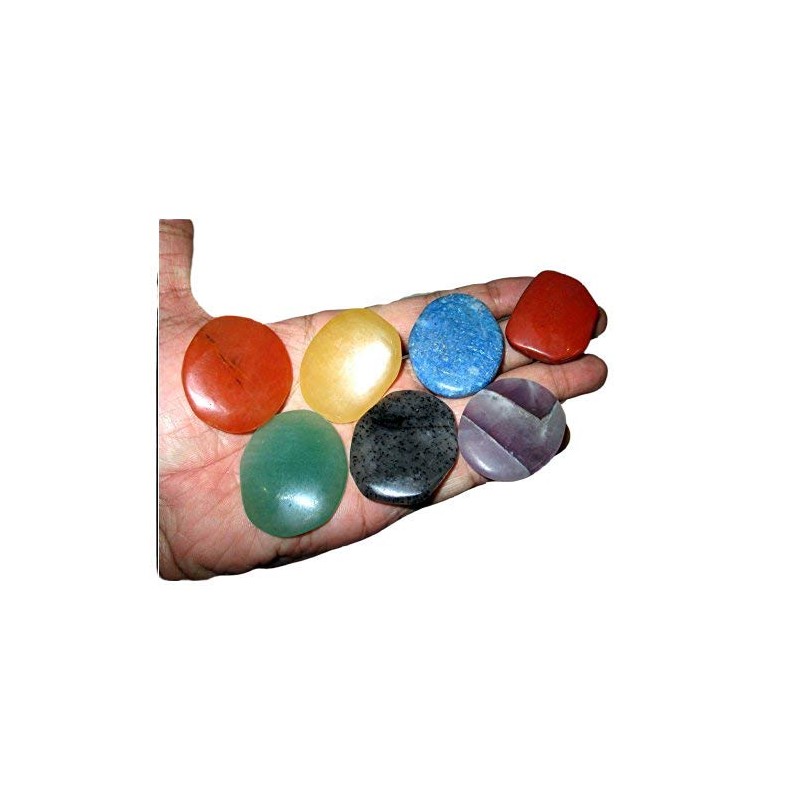 Jet International Women's Fantastic Chakra Gemstone Palm Stone Set Worry