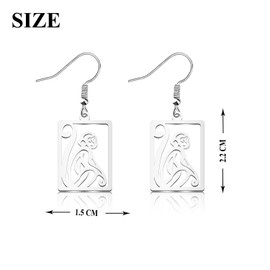 OKEYCH Monkey Lover Gift Monkey Design Earrings Monkey Fan Jewelry Monkey Merch Zoo Lover Gift (Monkey Design E)