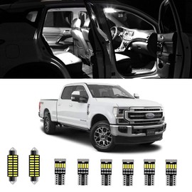 AWALITED - Juego de 12 bombillas LED para interiores F250 F350 superbrillantes de repuesto para Ford F250 F350 1999-2016, paquete de bombillas LED interiores de gran servicio + herramienta de