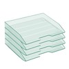Acrimet Stackable Letter Tray 4 Tier Side Load Plastic Desktop