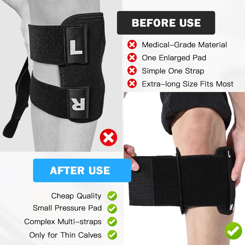 Bcuuozeeing Knee Bandage (Black-1 Piece)