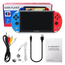 lovckza For X12 Plus 7" HD Screen Handheld Portable MP5, 10000+ Free Games，Dual Joystick Nostalgic Arcade Video Game Machine 16GB ROM, Support GBC/GBA/NES/MD/SMC/SFC Games Children's Gifts