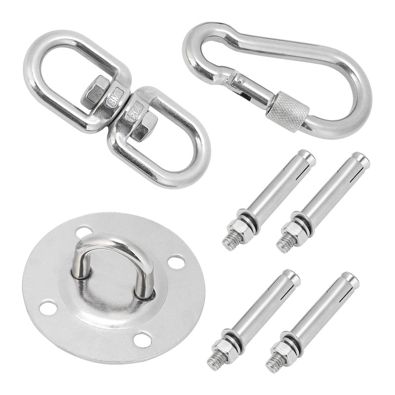 Stainless Steel Hammock/Swing Hanging Kit Ceiling Mounting Plate Snap Hook
