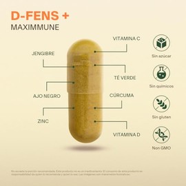 VITAL BOTANICS - Suplemento Alimenticio - Max Immun D-Fens - Vitamina C, Vitamina D3, Zinc, Equinácea, Ajo, Jengibre y Cúrcuma - 200 Cápsulas de 500 m