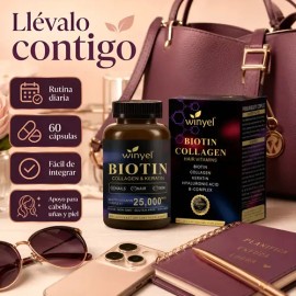 Suplemento Cabello Uñas Piel Biotina 60 Cápsulas                                                                                                      