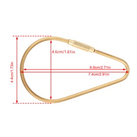 Brass Screw Lock Carabiner Clip Hook Car Keychain Key Chain Decoration Accessories and Supplies (Drop-shaped 90mm)