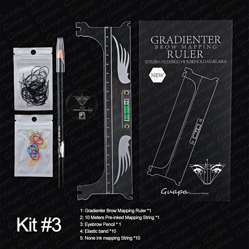 MARLLOGIVA Professional Eyebrow Ruler Mapping Kit Eyebrow Ruler with Level