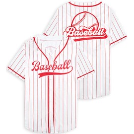 Baseball Jersey for Women Baseball Shirt: Baseball Graphic Button Down Plain Tshirts Sports Active V Neck Tee Tops White