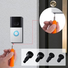 Ring Screwdriver, Doorbell Screwdriver, Double Sided Torx Screwdriver with 40 Pieces T6 T15 Screws for Doorbell Security Kit, for Ring Doorbell, Video Doorbell (Orange)