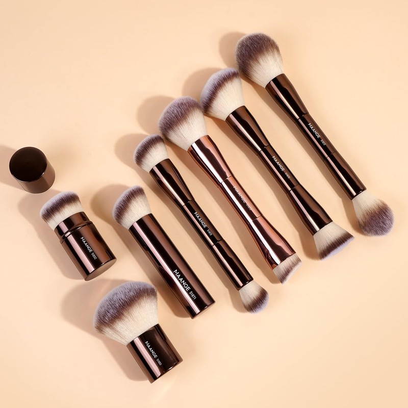 MAANGE 7pcs Makeup Brush Set Double Sided Kabuki Makeup Brushes