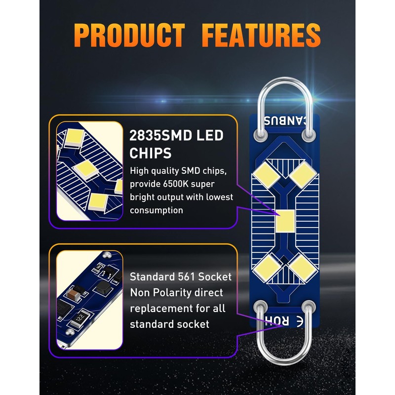LUYED Extremely Bright 700 Lumens 44mm 1.73" 561 562 567