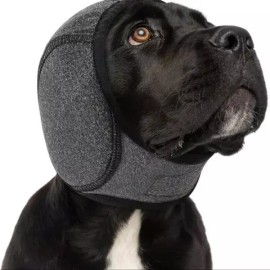 목욕 방수 후드 헤드커버 귀덮개 강아지 소음차단 귀마개 [그레이/S] Bath Waterproof Hood Head Cover Ear Muffler Noise Blocking Earplug for Dogs [Gray/S]