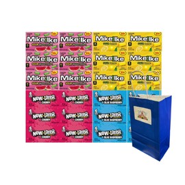 Generic Candy Assortment - Mike and Ike & Now and Later - Sour Watermelon, Sour Lemon, Cherry, Blue Raspberry, 6 Each Flavor, 24 Pack - Perfect for Parties and Snacks