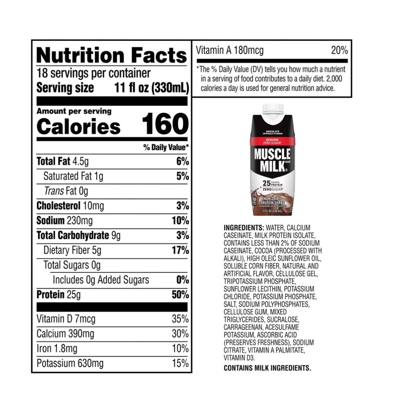 Muscle- Milk High Protein Chocolate Shake, 25g Protein, 11 fl