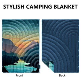 hotkoko Camping Blanket,Lightweight Puffy Camping Blanket Packable Down Camping Blanket for Outdoor,Traveling, Stadium, Hiking, Picnics
