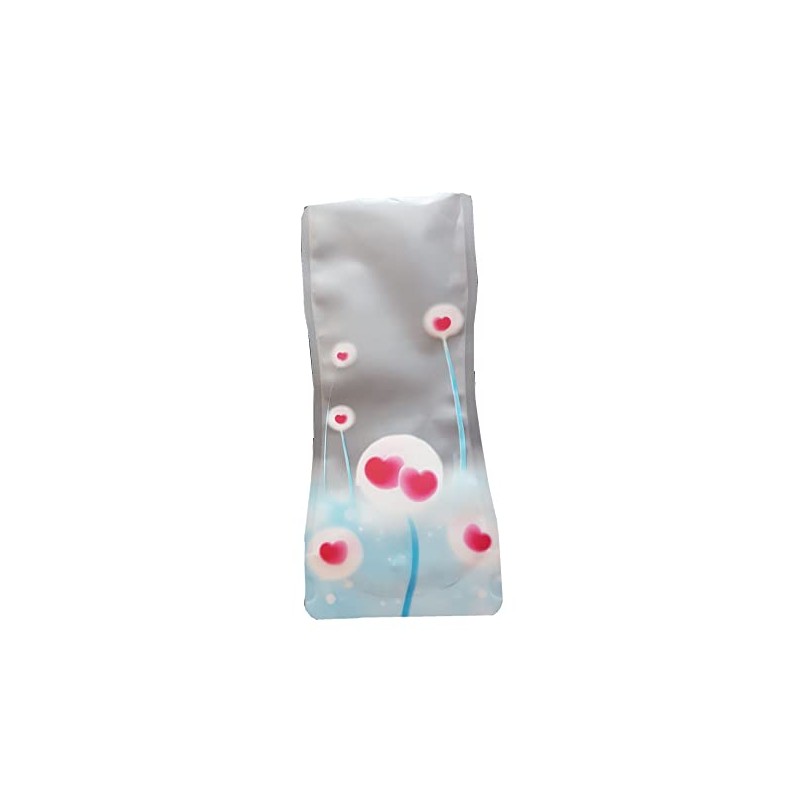 Portable Emergency Vase, Pink and Blue Hearts, Foldable and Reusable