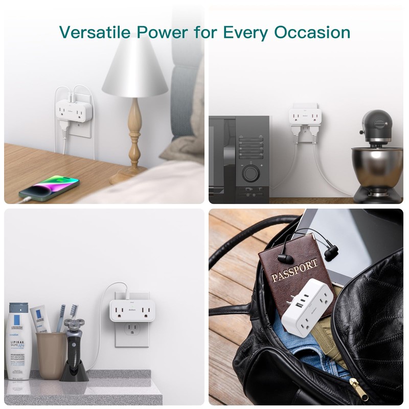 Surge Protector Outlet Extender, Multi Plug Outlet Splitter with 4