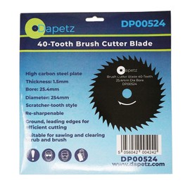 Dapetz ® Brush Trimmer Strimmer Cutter Gardening Blade 254mm, 25.4mm Bore Strimmer/Brush Cutter Blade 40 Teeth Carbide Tipped Brush Grass Trimmer, Weed Eater