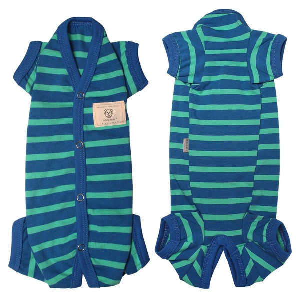 TONY HOBY Female/Male Pet Clothes Dog Stripes 4 Legged Pajamas
