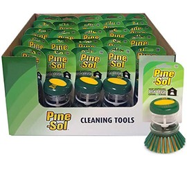 Pine-Sol Soap Dispensing Scrub Brush | Soft Bristles, Safe with Non-Stick Cookware | Kitchen Scrubber for Dishes, Pots and Pans