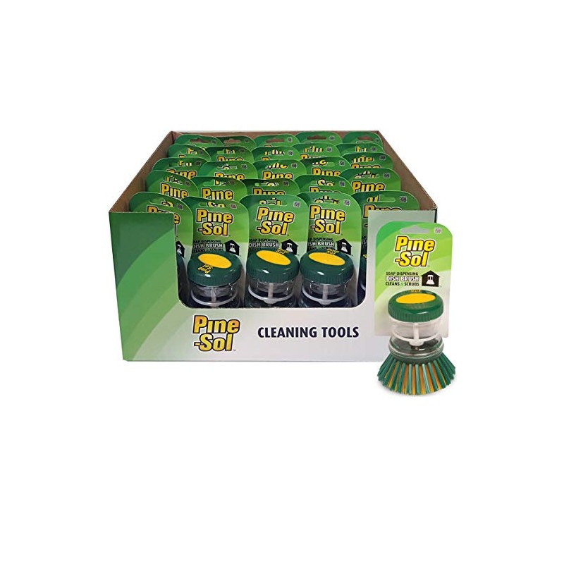 Pine-Sol Soap Dispensing Scrub Brush | Soft Bristles, Safe with