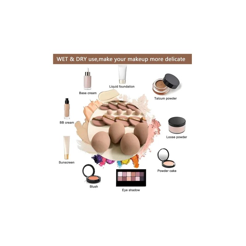 Juego De 50 Borlas De Maquillaje En Polvo De Doble