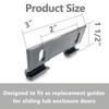 Auaurly 2 PCS Gray Plastic Shower Door Bottom Hook Guide