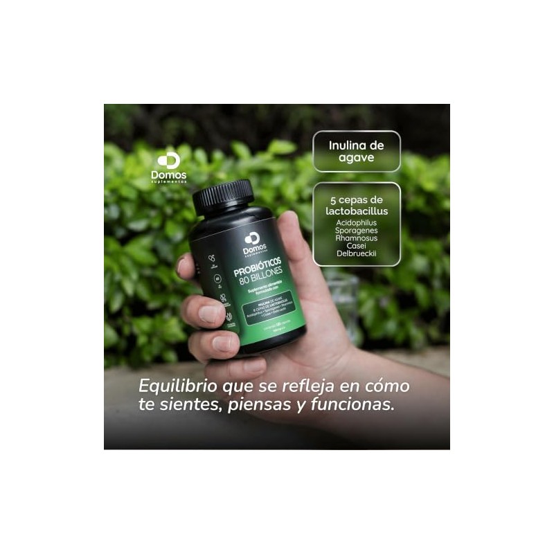 Suplementos Domos Billones Probióticos Inulina Agave Cepas 120 Cápsulas