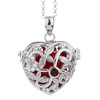 Nenalina Silver necklace with angel whisperer heart pendant and red