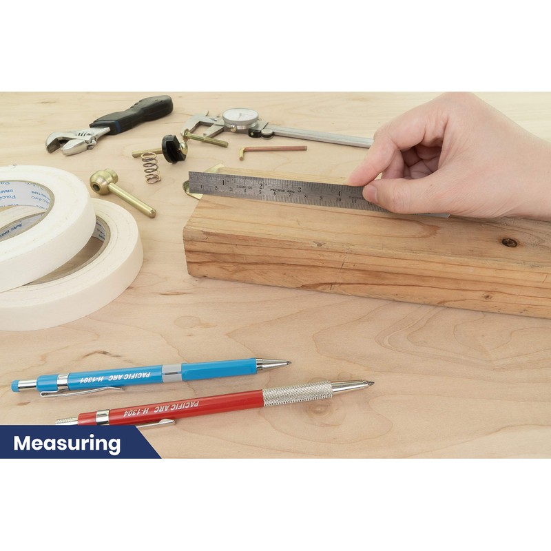 Pacific Arc 6 Inch Stainless Steel Ruler with Inch/Metric Conversion