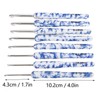 8pcs Crochet Hook Set Blue White Porcelain Printing Hand Polished