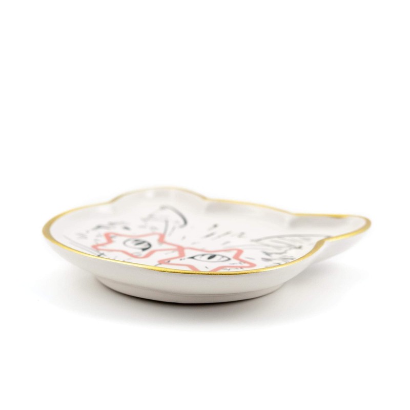 Cat Dish Plate | Small Ceramic Catchall Dish for Treats,