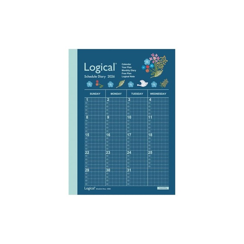 【2026 Edition Hand Diary】 Nakabayashi Logical Diary 2026 Monthly Notebook
