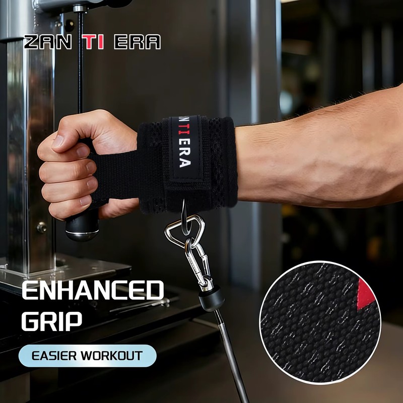 2PCS Weight Lifting Wrist Straps with Grip Support Gym Wraps