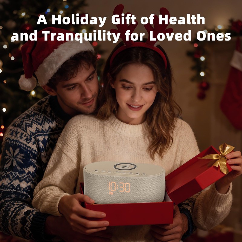 Sound Machine Alarm Clock for Bedrooms: Bluetooth 10W Stereo Sound