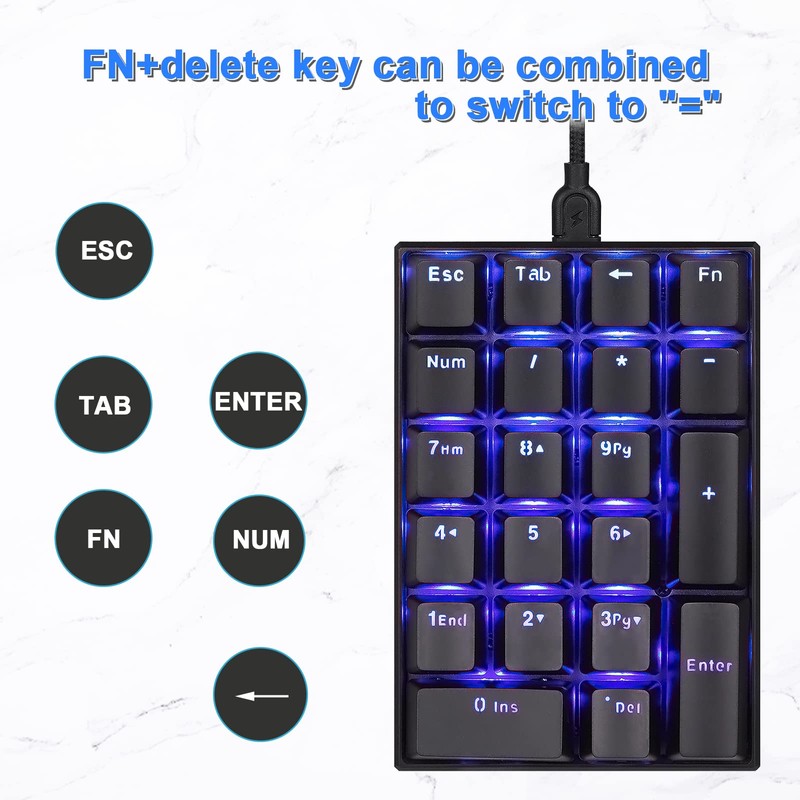 MOTOSPEED K23 Mechanical Numeric Keypad Red Switch Wired 21 Keys