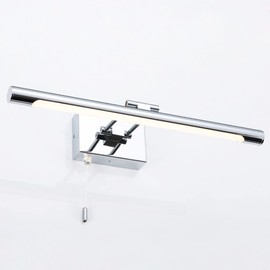 Bar LED Modern Bathroom Vanity Light 5W - Bathroom Lighting Fixture Over Mirror Lamp Simplicity Chrome Finished Wall Sconces Make Up Vanity Light Fixtures with Pull Chain Switch On/Off, 13.77" 6000K