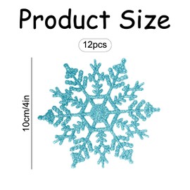 Rumyve 12pcs Winter Snowflake Decorations,3D Plastic Glitter Snowflakes Ornaments,Winter Wonderland Window Decoration Party Winter Wedding Decor(Silver)