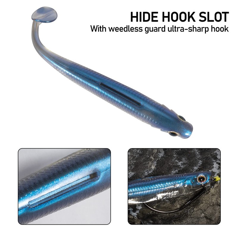 Dr.Fish Paddle Tail Swimbaits, Soft Lures for Bass Fishing, Soft