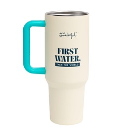 Mr. Wonderful 1.2 Litre Thermal Taza - First Water - Then The World - Stainless Steel - Keeps Heat and Cold