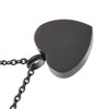 Collar Dije Corazón Negro Relicario Cenizas Acero Inoxidable